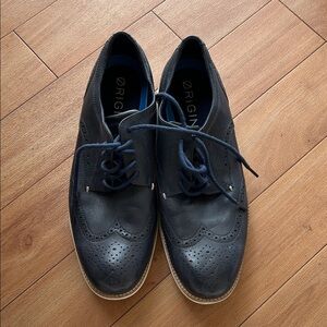 Cole Haan Navy Leather Wingtip Oxfords